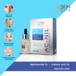 anti-acne serum with niacinamide and salicylic acid to reduce inflammation and oil control