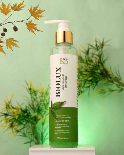 Biolux anti-dandruff shampoo with zinc pyrithione and salicylic acid for itch relief and hydration