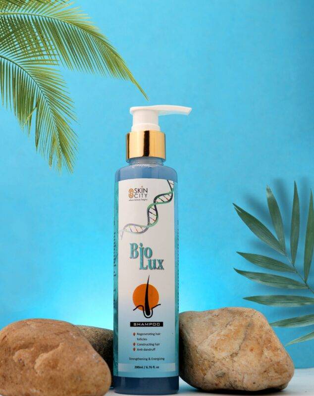Biolux biotin shampoo for hair strengthening, volumizing, and growth with pro-vitamin B5
