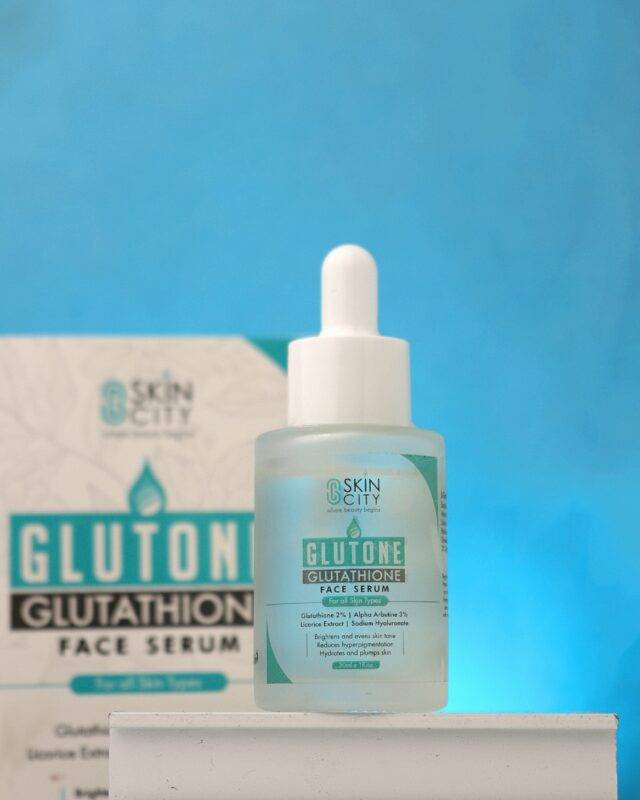 Glutone brightening face serum with glutathione and alpha arbutin for anti-aging and hydration