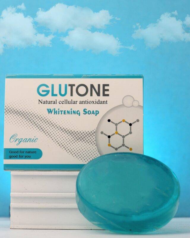Glutone brightening soap with glutathione and vitamins C and E for gentle cleansing and moisturizing